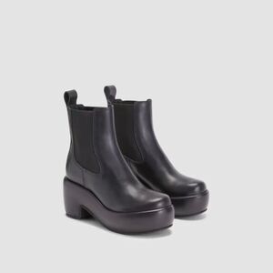 Everlane The Puffa Boot Black Leather Chunky Heel Chelsea Boot Women’s 9.5